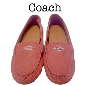 Coach Pink Pebble Leather Loafers Size 6